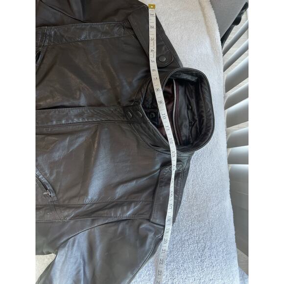 Campus Vintage dark Chocolate brown bomber leather jacket aviator Military Sz 40 - Picture 6 of 9